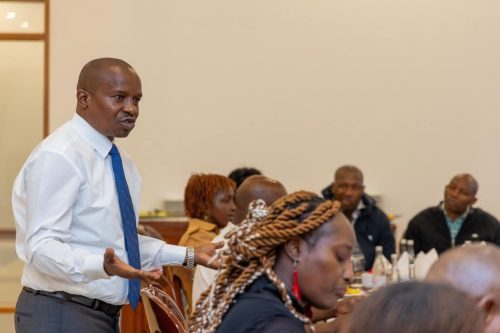 Deputy President Kithure Kindiki addresses traders from various markets in Nairobi. PHOTO/@KindikiKithure/X